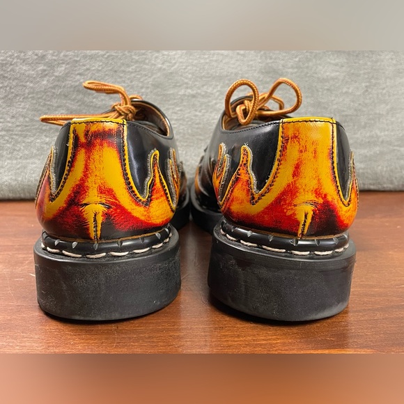 Tred Air Leather Flames Low Shoes Men’s Sz 8 Lace Up Black TredAir England - Picture 12 of 16